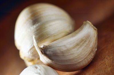 Garlic cloves on a table