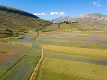 Castelluccio di norcia, flowering of lentils