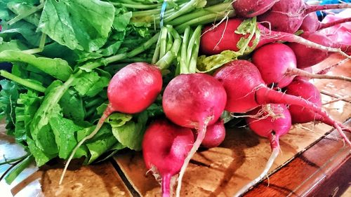 High angle view of vegetables