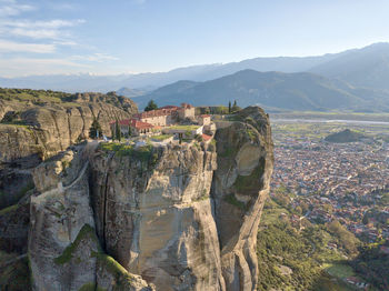 Panoramic view of landscape and mountains against sky