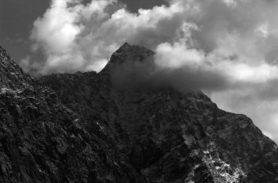 Low angle view of mountain against sky