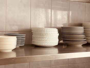 Close-up of containers on table