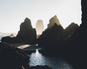 Rock formations in sea
