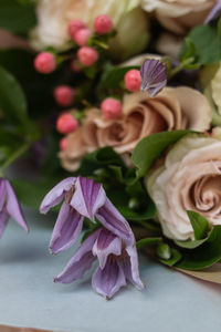 Close-up of pink rose bouquet