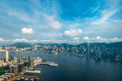 High angle view of cityscape against sky