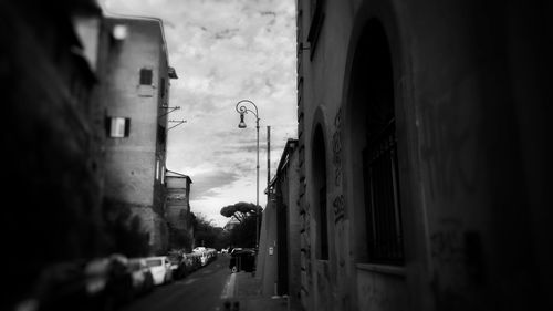View of city street through car window
