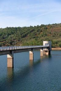 Bridge over river against sky