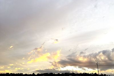 Low angle view of sky during sunset