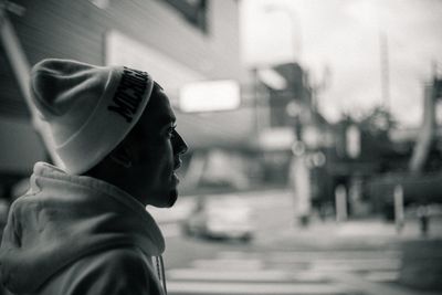 Portrait of man looking at camera