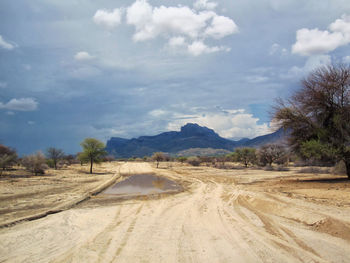 Scenic view of desert against sky