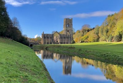 Reflection of fountains abbey