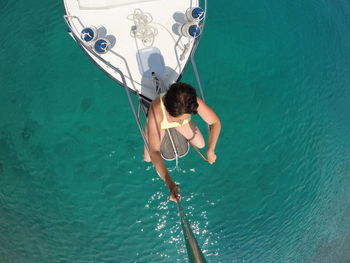 Full length of woman in water