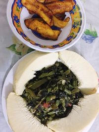 Close-up of food in plate on table