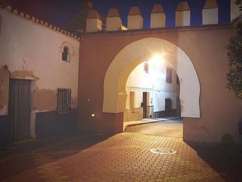 Illuminated entrance of building