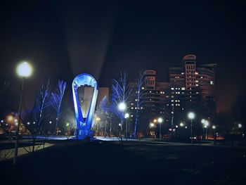 Illuminated city at night