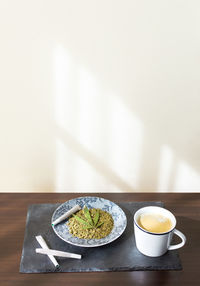 Breakfast on table