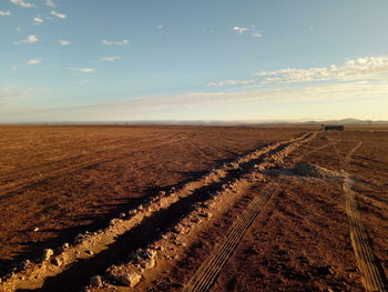 Scenic view of field against sky