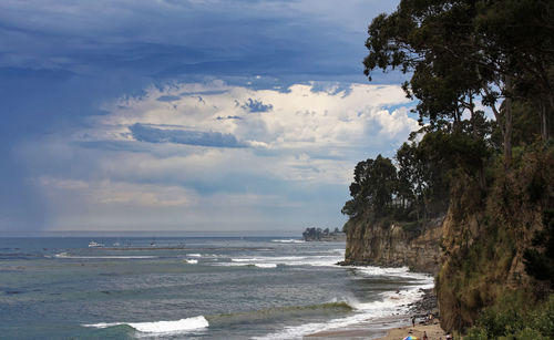 Scenic view of beach against sky