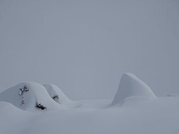 Snow covered mountain against clear sky