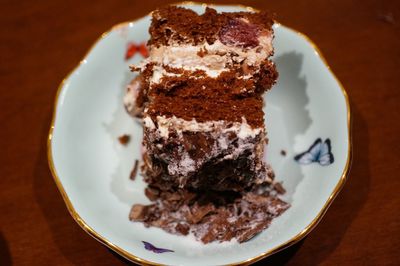 Close-up of cake served on plate