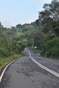 Road amidst trees against sky