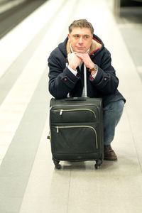 Man sitting in bus