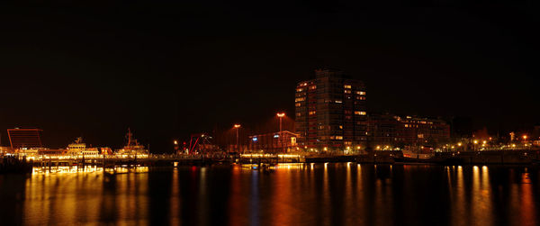 Illuminated city at night