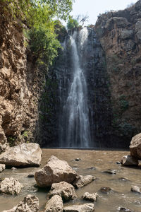 Scenic view of waterfall