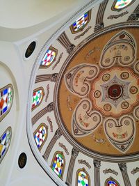 Low angle view of ornate ceiling