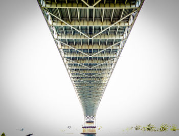 Low angle view of bridge against clear sky