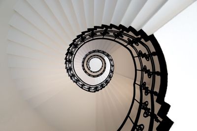 Low angle view of spiral stairs