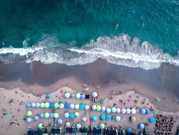 High angle view of beach
