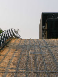 Low angle view of building against clear sky