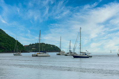 Bay with sailboats