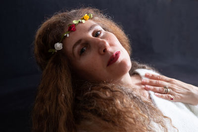 Close-up portrait of a young woman