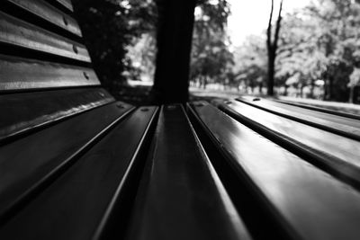 Surface level of empty railroad tracks