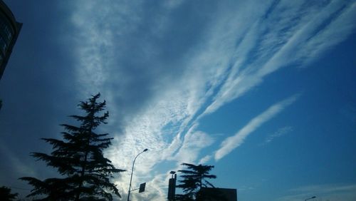 Low angle view of built structure against blue sky