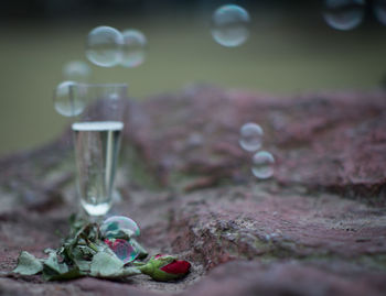 Close-up of water against blurred background