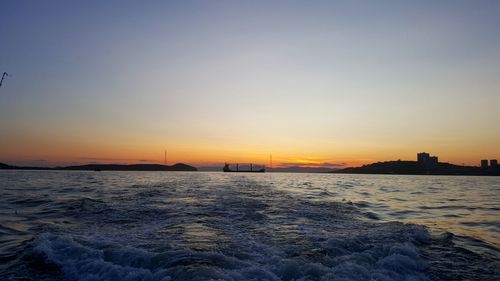 View of sea at sunset