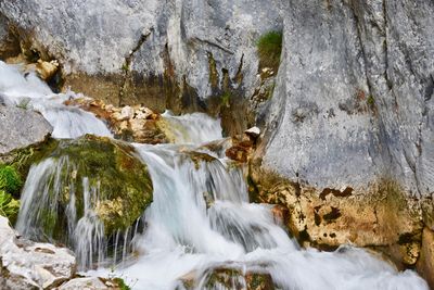 Scenic view of waterfall