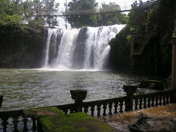 Scenic view of waterfall