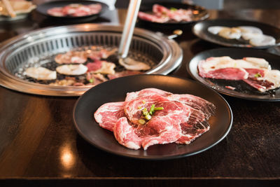 Close-up of food on table