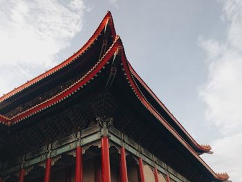 Low angle view of temple against sky