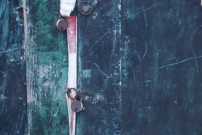 Close-up of old rusty metal door