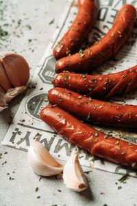 Beautiful sausage on the table