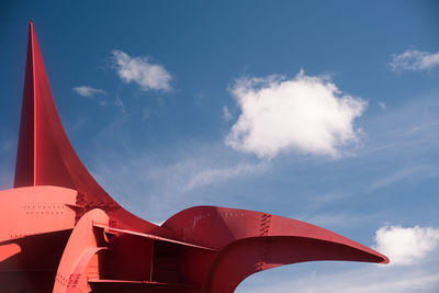 Low angle view of airplane against sky