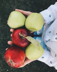 High angle view of apples