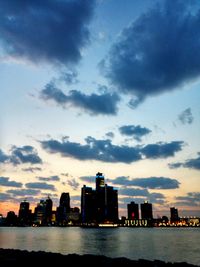 City lit up at dusk