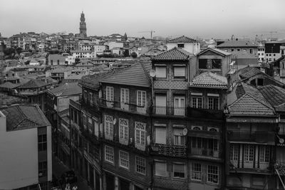 High angle view of townscape against sky