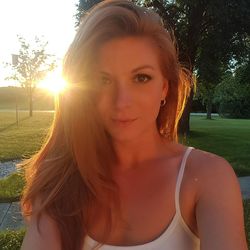 Portrait of beautiful woman at sunset